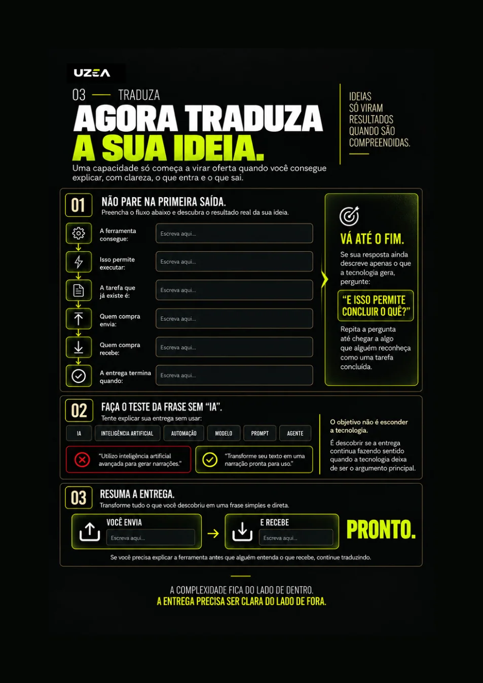 Página real de exercício do UZEA
